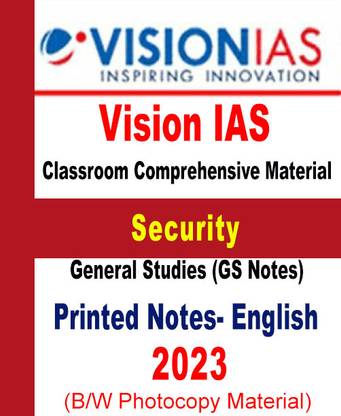 Vision IAS Internal Security In English 2023 Comprehensive Material General Studies(GS Notes) For Prelims And Mains (Printed Photocopy) English Paperback (Paperback, Vision IAS)