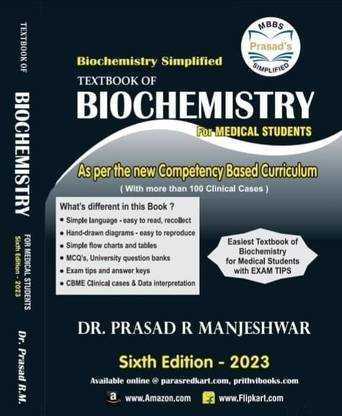 Biochemistry Simplified. Sixth Edition 2023 Textbook Of Biochemistry By Prasad Manjeshwar Paperback – 1 January 2023