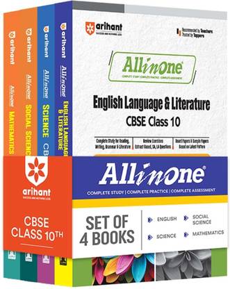 Arihant Class 10 CBSE All In One Science + Maths + SST + English + HindiB 202324/Ed For 2024 Exams Set Of 5 Books