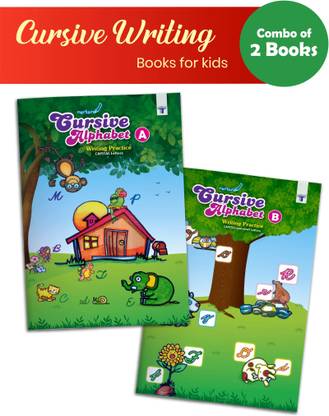 Nurture English Alphabet Cursive Writing Practice Book For Kids | 5 To 8 Year Old | Practice Writing Capital And Small Letters For Children | Part A And B | Pack Of 2 Books
