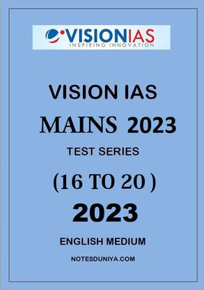 Vision Ias Mains Test 16 To 20 English Medium Of 2023 Edition