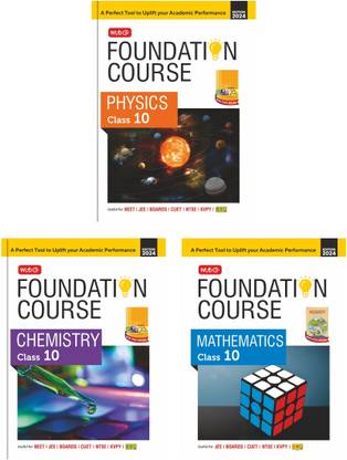 MTG IIT Foundation Class 10 Physics, Chemistry & Mathematics (Set Of 3 Books) - Useful For Olympiad, NTSE, NVS, KVPY & Boards Exam | Based On NCERT Latest Pattern 2024-25