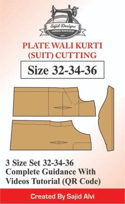 Tailors Plate Wali Kurti(Suit) Paper Parttan(Cutting) 32,34,36 Set Of 3 Sizes