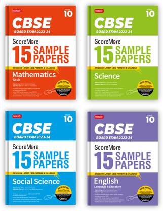 MTG CBSE ScoreMore 15 Sample Question Papers Class 10 Mathematics Basic, Science, Social Science, English (Set Of 4 Books) For 2024 Board Exam (Based On CBSE Latest Pattern)