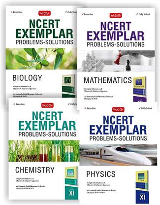 NCERT Exemplar Problems - Solutions Fully Solved & Error Free For Class-11 ( Physics+ Chemistry+Biology+Mathematics ) Set Of 4 Books