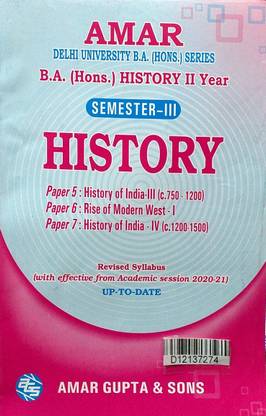 Amar Delhi University BA Hons 2nd Year History (History Of India & Rise Of The Modern West I) Semester 3 Prev Year Solved Papers