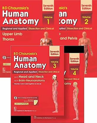 Human Anatomy By B D Chaurasia's 7th Edition(Set Of 4 Books) Vol-1,2,3&7