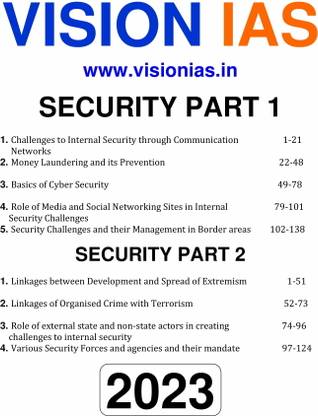 Vision IAS Internal Security General Studies Printed Notes English Medium Photocopy 2023