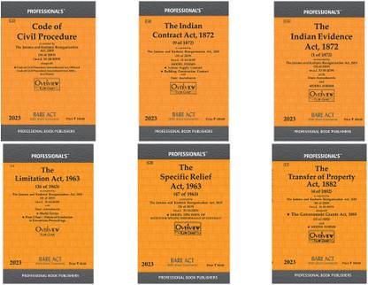 Combo Of 6 Books (Code Of Civil Procedure Or CPC, TP Act, Limitation Act, Specific Relief Act, Contract Act, Evidence Act)
