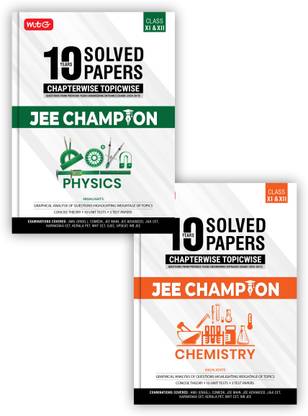 MTG 10 Years JEE Main & Advanced (2024-2015) Chapterwise Topicwise Solved Papers Physics, Chemistry With Cover All State Level Engg. Entrance Exam PYQs | JEE Champion Book For 2025 Exam (Set Of 2)