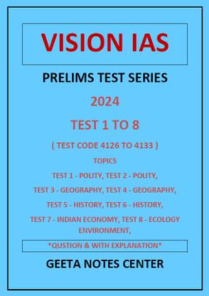 UPSC Prelims 2024 Test Series Vision IAS Prelims 2024 Test 1to8 English Medium