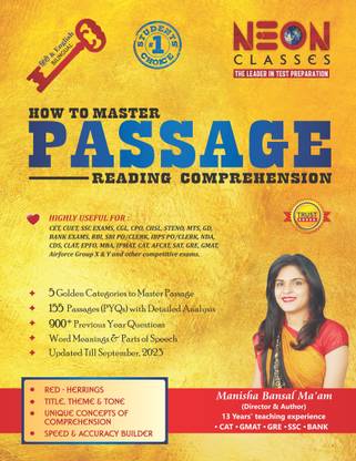 Passage- Reading Comprehension By Manisha Bansal For SSC CGL, CHSL, CPO,STENO, GD,MTS,CDS, Bank And Other Competitive Exams