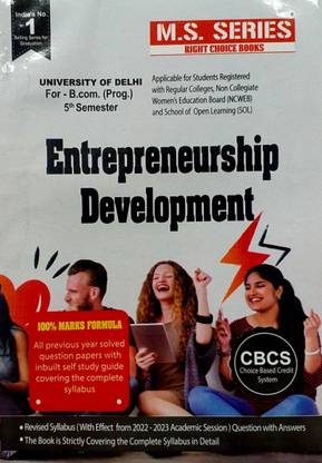 MS Series Delhi University B Com Prog 3rd Year Entrepreneurship Development Semester 5 Previous Year Question Papers With Solution Based On CBCS - (SOL & Regular & NCWEB