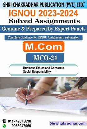 IGNOU MCO 24 Solved Assignment 2023-24 Business Ethics And CSR MCOM IGNOU Master Of Commerce (2023-2024) Mco24