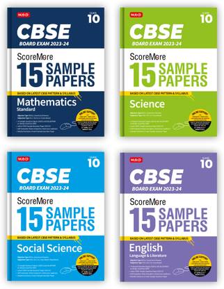 MTG CBSE ScoreMore 15 Sample Question Papers Class 10 Mathematics Standard, Science, Social Science, English (Set Of 4 Books) For 2024 Board Exam (Based On CBSE Latest Pattern)
