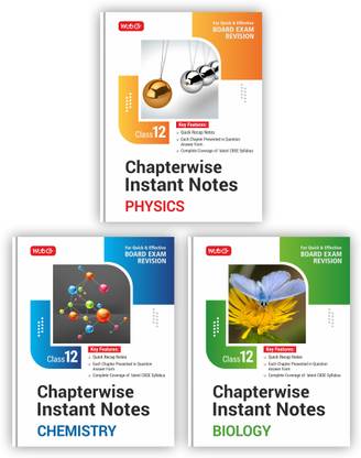 MTG CBSE Chapterwise Instant Notes Class 12 Physics, Chemistry & Biology - Quick Recap & Complete Coverage Of Latest Syllabus 2025 (Set Of 3 Books)