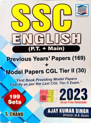 MB SSC English ( P.T. + Main ) Previous Year's Papers 169 + Model Papers CGL Tier2 -30 Sets | 199 Sets | 2023 Error Free Solutions