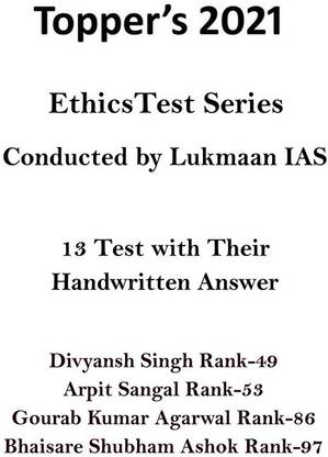 Lukmaan IAS Toppers 2021 Ethics 13 Test Copy Handwritten Notes For Mains