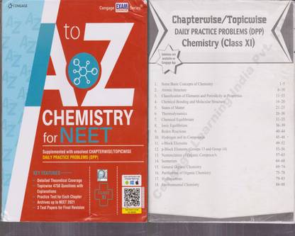 Cengage A To Z Chemistry For Neet, Class -11, With Chapterwise Topicwise Daily Practice Problems (Dpp) [set Of Two Books]