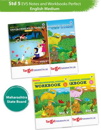 Std 5 EVS Notes And Workbooks | Perfect | Envrionmental Studies Part 1 & 2 | English Medium | Maharashtra State Board | Includes Fun Time Activities, Textual Question Answers, MCQs, Ample Practice Questions, Unit And Semester Papers | Based On New Syllabus | Pack Of 4 Books