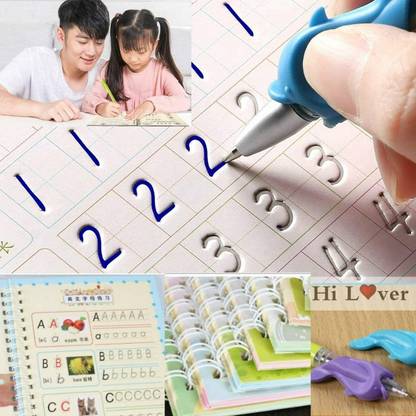 Onshhm New Smart Learning Magic book Set Practical Writing Tool (4 Books + 5 Refill)
