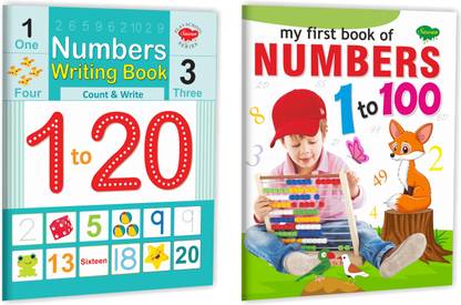 My First Book Of Numbers 1 To 100 And Numbers Writing Book (1 To 20) | Set Of 2 Number Learning Books