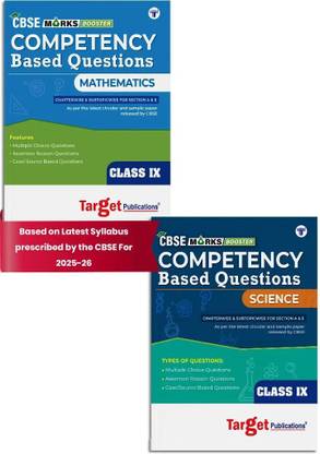 CBSE Class 9 Maths And Science Competency Based Questions | Practice Questions Chapterwise & Subtopicwise For Sections A & E | Includes MCQs, Assertion Reason, Case Based Questions