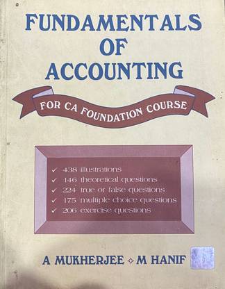Fundamentals Of Accounting For Ca Foundation Course