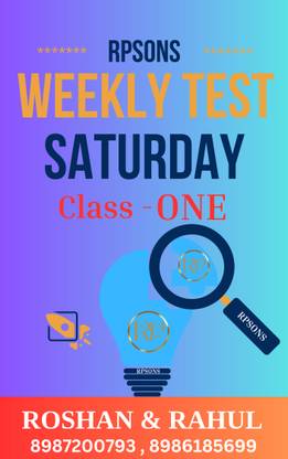 [RPSONS] Saturday Maths Weekly Test Paper For Class-ONE