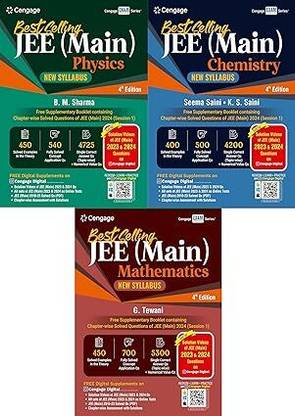 Cengage - Bestselling JEE Mains - Physics + Chemistry + Maths - With FREE VIDEO SOLUTIONS For PYQs + QR Code For Digital Content - Set Of 3 Books - As Per New Syllabus For 2025 Exams Product Bundle – 5 April 2024
