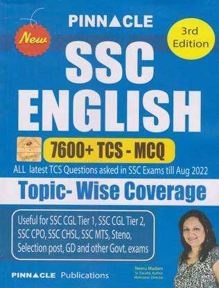 Pinnacle Ssc English (3rd Edition) [7600+ Tcs - Mcq] Topic Wise Coverage