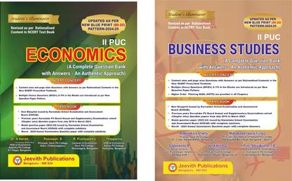 Jeevith 2nd PUC - ECONOMICS + BUSINESS STUDIES - Student's Illuminators|Set Of 2 Books|A Complete Question Bank With Answers -An Authentic Approach -For 2024-25|