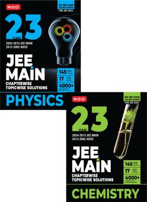 MTG 23 Years JEE MAIN Chapterwise Topicwise (2024-2002) Previous Years Solved Question Papers (PYQs) Physics & Chemistry (Set Of 2 Books) - JEE Main PYQ Books For 2025 Exam (162 JEE Main ONLINE & OFFLINE Papers)