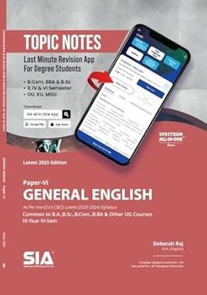 General English Paper-VI III-Year VI-Sem Common To B.A, B.Sc, B.Com, BBA, & Other UG Courses Latest 2025 Edition