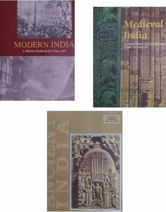 3 OLD NCERT HISTORY BOOKS (1) Ancient India- RS Sharma (Class-11) (2) Medieval India - Satish Chandra (Class-11) (3) Modern India - Bipin Chandra (Class-12)
