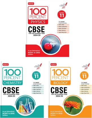 MTG 100 Percent Physics, Chemistry & Biology For Class 11 CBSE Board Exam 2024-25 (Set Of 3 Books) | Self-Evaluation Test, Theory, & Practical Available All In One Book | As Per Rationalised NCERT & CBSE Syllabus