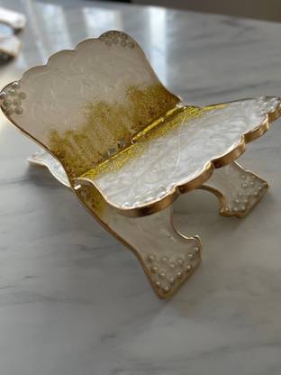 RD CREATION Quran stand Wooden White, Gold Rehal
