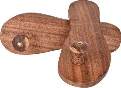 TORPPEZA Hand crafted Wooden Slippers, KHADAU for Men and Women, Unique Nobes Design Religious Footprint