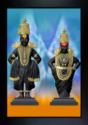CrowdHall Vitthal Rukmini Photo Frame | Vitthal Photo Frame | Rukmini Photo (10x13.5IN) Religious Frame