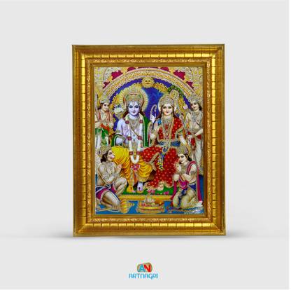 ART NAGRI RAM DARBAR / SHRI RAM JI / HANUMAN / RAM JI WOOD PHOTOFRAME WITH RESIN COATED Religious Frame