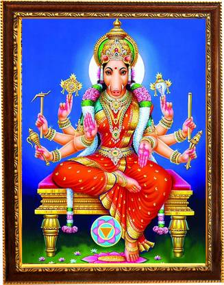 सन फ्रेमिंग वरही अम्मान देवी जी फोटो फ्रेम विथ लैमिनेटेड शीट . साइज़ [5x7 इंच ] रिलीजियस फ्रेम