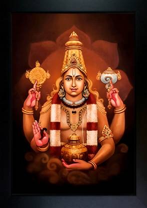 CrowdHall Dhanwantari Photo | Dhanwantari God Photo | Dhanwantari Photo Frame (10x13.5 IN) Religious Frame