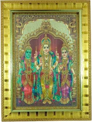 Maharajas Lord Murugan Valli Deivanai 24K Gold Foil Hindu Photo Frame(8X6 inch) Religious Frame