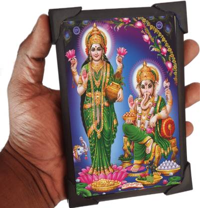 Riyashree Lakshmi Ganapathi |Ganesh lakshmi Photo 6 x4 small size Religious Frame