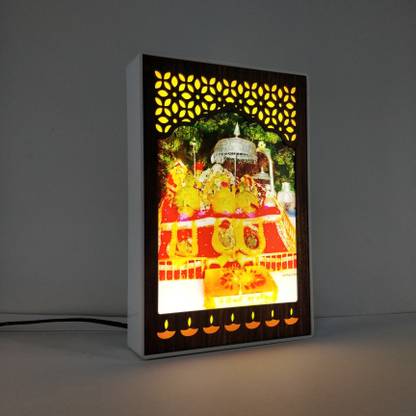 Regalo Casila Maa vaishno Devi Pindi Photo Frame With Light Home Décor Pooja Room Religious Frame