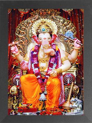 Nuoshopping Diwali Pooja, Dhanteras, GANPATI , GAJANAN, GANESH, , DIWALI PHOTO FRAME (A4) Religious Frame