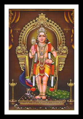 DIGITOUCH DESIGN God Murugan,Subramanya Swamy,Balamurugan,Karthikeya Photo Frame 8x6 inch Religious Frame