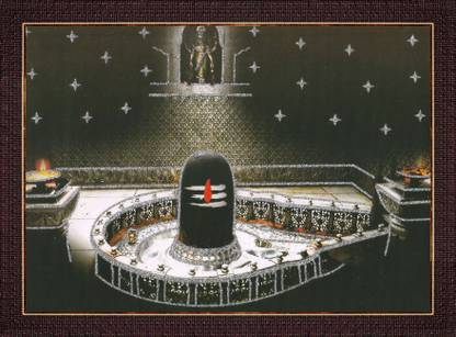 craftery Mahakaleshwar Shivling Photo Frame | Ujjain Shiva Temple Wall Art Religious Frame