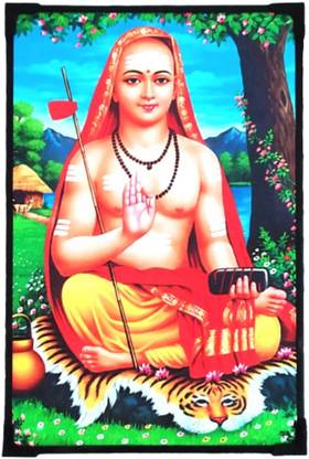 SujArta Adi Shankaracharya Photo Frame, Premium 12*8 In (Medium Size), 8 mm Board Religious Frame