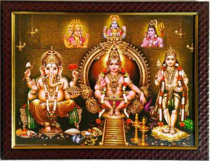 TPT Ganesha Vinayaka Muruga Subramanya Ayyappa | 10x13 Inch Religious Frame